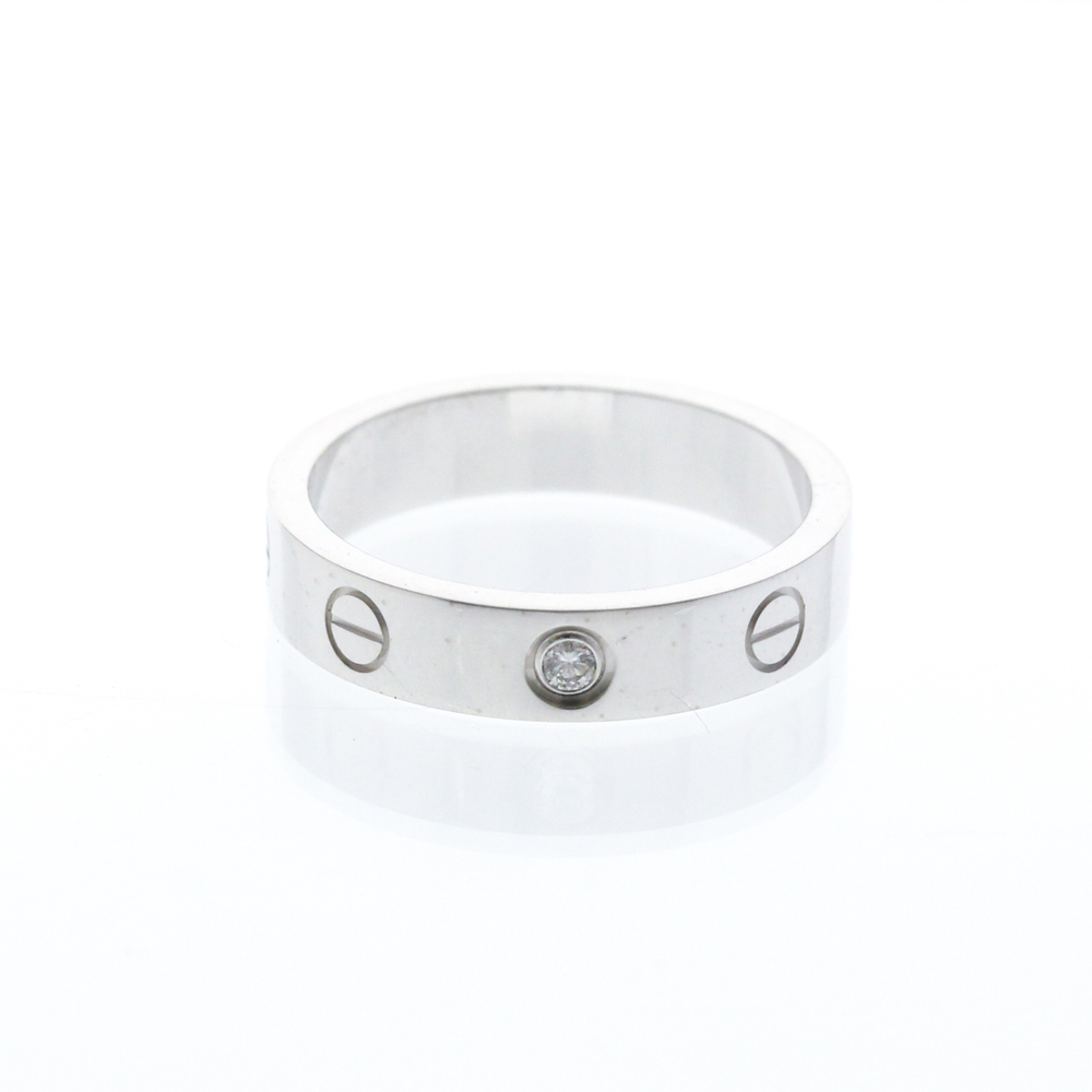 CARTIER Mini Love Ring Diamond 18K White Gold Polished